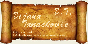 Dijana Tanacković vizit kartica